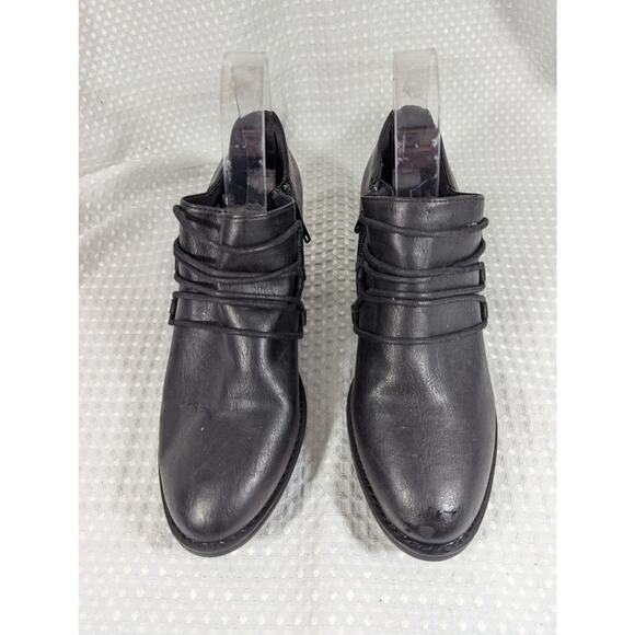 ROCKET DOG! BLACK SIDE ZIPPER LACE-UP FRONT CHUNKY HEEL BOOTIE HEELS! SZ 8.5 - Picture 2 of 7